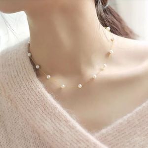 18K Gold Natural Pearls Necklace